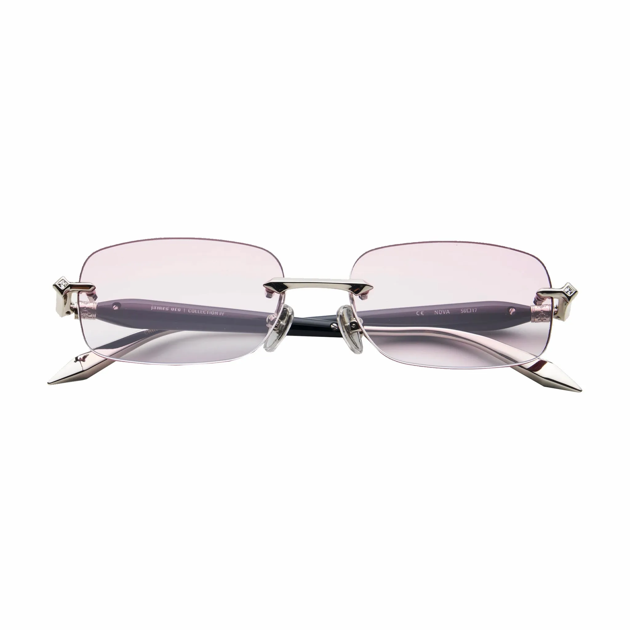 James Oro Pink Tint Silver Nova Sunglasses (Pink)