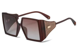 Leke Pc Polarized Square Oversized Sunglasses - 2136  C1(BROWN )