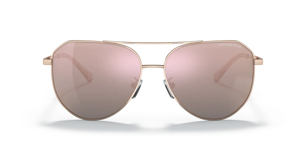 Michael Kors Cheyenne Pilot Non-Polarized Sunglasses - Gold/Rose Gold Mirror