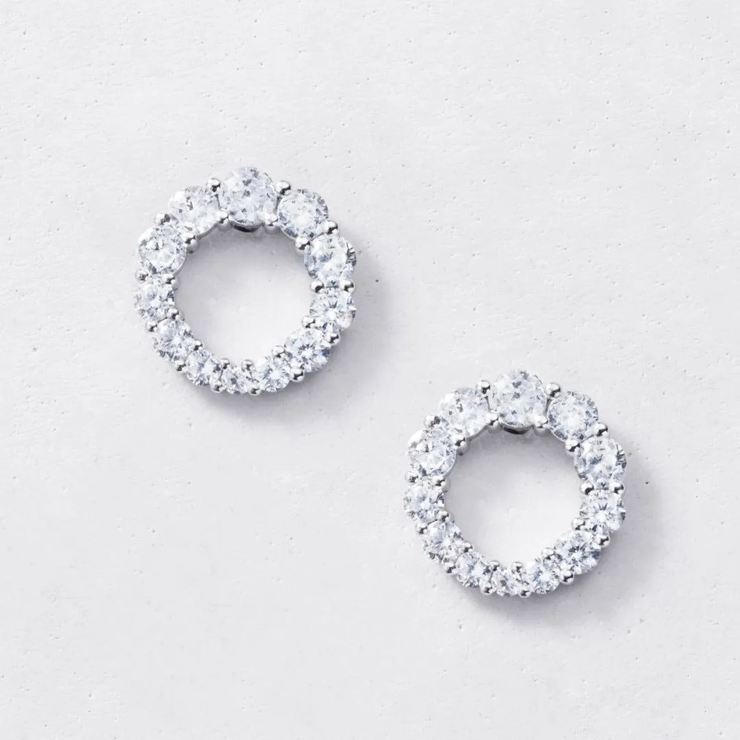 Mini Round Gradient Infinity Stud Earrings