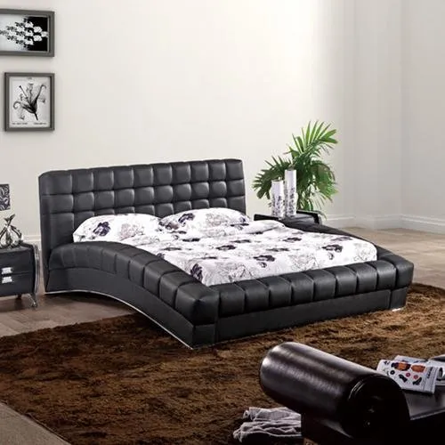 Modern EleganceLeather Queen Bed Frame Black