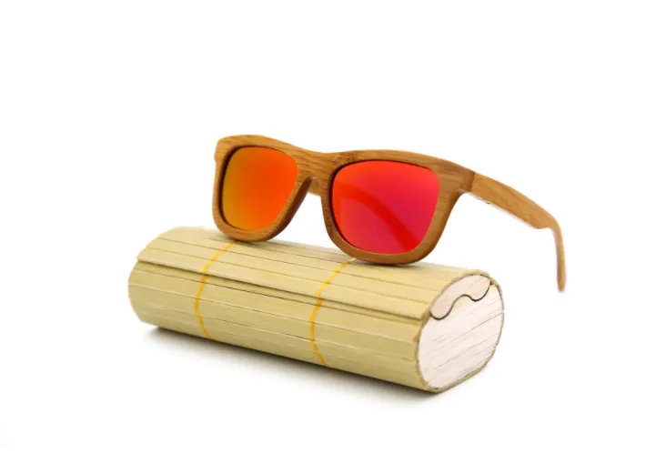 Natural Charm: Wooden Frame Polarized Sunglasses with Bamboo Case, lioness-love