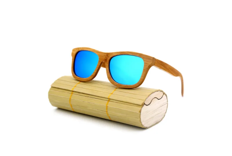 Natural Charm: Wooden Frame Polarized Sunglasses with Bamboo Case, lioness-love