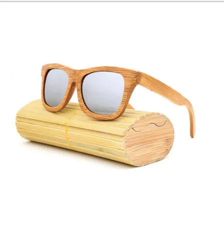 Natural Charm: Wooden Frame Polarized Sunglasses with Bamboo Case, lioness-love