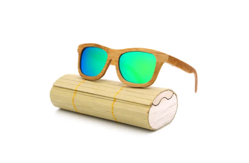 Natural Charm: Wooden Frame Polarized Sunglasses with Bamboo Case, lioness-love