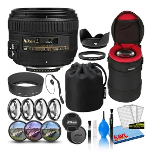 Nikon AF-S 50mm f/1.4G Compact Prime Lens (2180) Intl Model Bundle