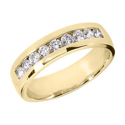 PERSEUS Men's Diamond Wedding Ring Round Cut Channel Set in 18K Gold By Mike Nekta NYC