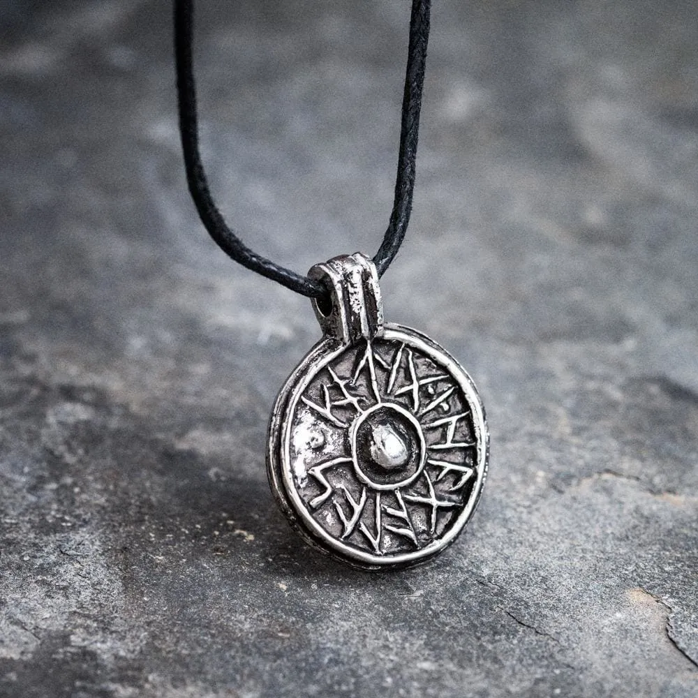 Pewter Viking Good Luck Symbol Necklace - Handcrafted in the UK