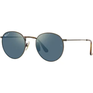 Ray-Ban Round Titanium Adult Aviator Polarized Sunglasses (Refurbished, Without Tags)