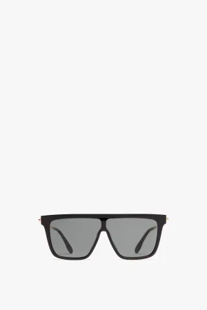 Rectangular Shield Sunglasses In Black