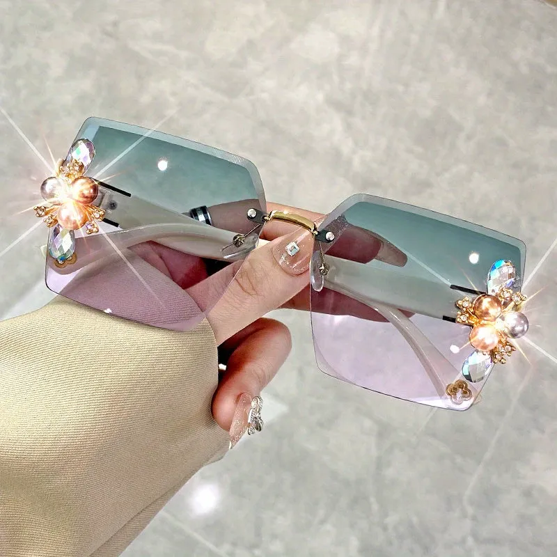 Rhinestone-Adorned Fashionable Sunglasses for Men and Women