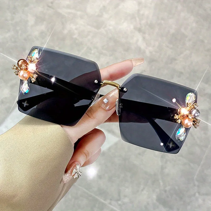 Rhinestone-Adorned Fashionable Sunglasses for Men and Women