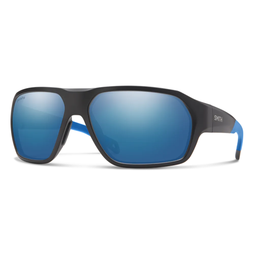 Smith Deckboss Matte Black Blue Frame - ChromaPop Polarized Blue Mirror Lens - Polarized Sunglasses