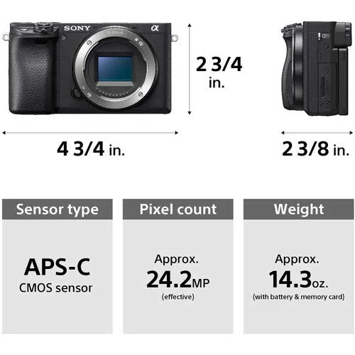 Sony Alpha a6400 Mirrorless Digital Camera with 16-50mm Lens Kit with Sony FE 85mm f/1.4 GM Lens and More - Internationa