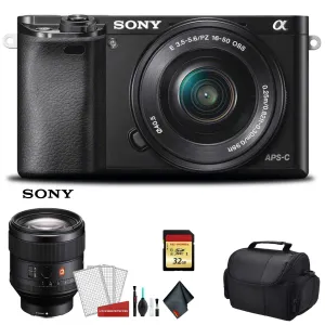 Sony Alpha a6400 Mirrorless Digital Camera with 16-50mm Lens Kit with Sony FE 85mm f/1.4 GM Lens and More - Internationa