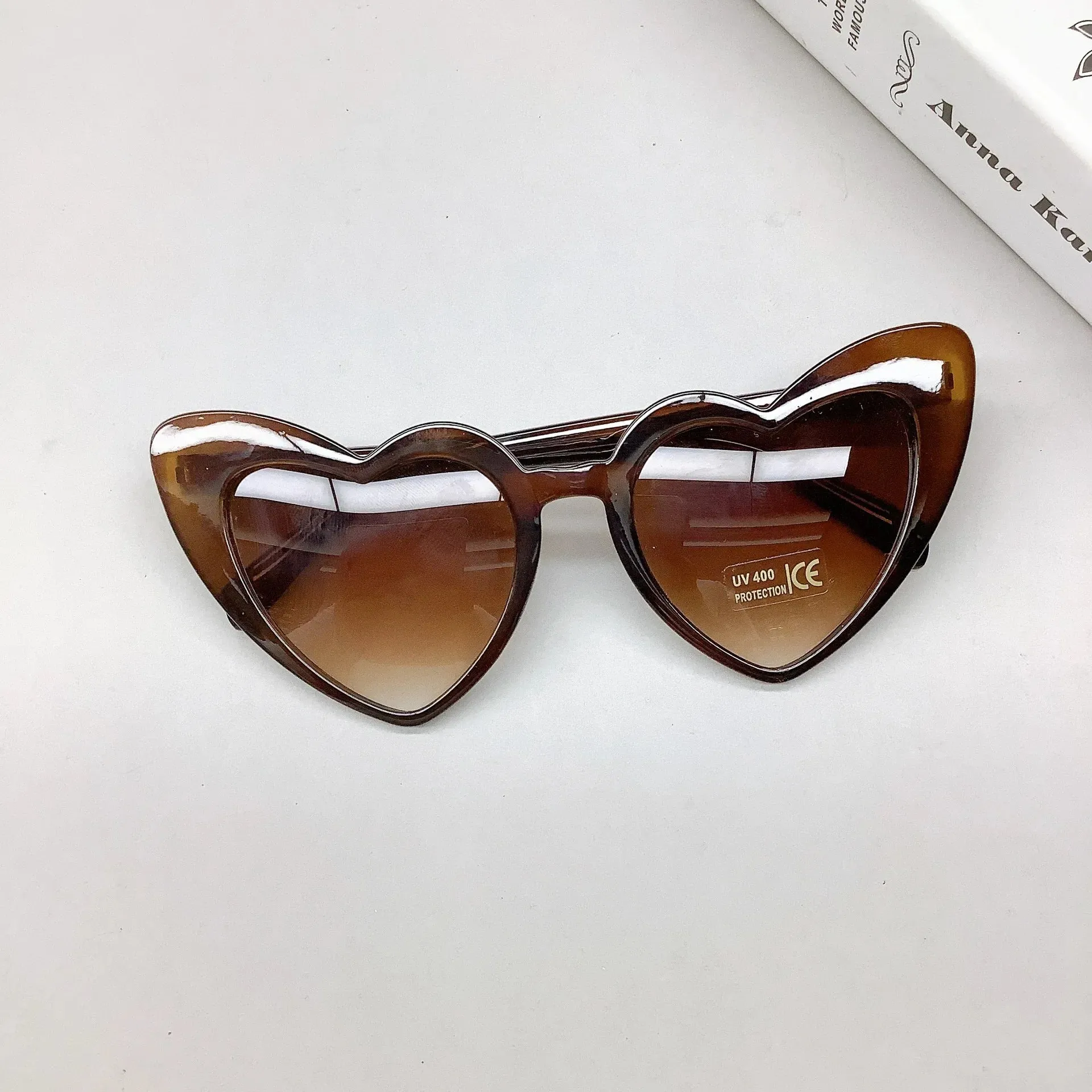 Trendy Frame Small Outdoor High-Quality Summer Shape Stylish Fashion Heart Sunglasses