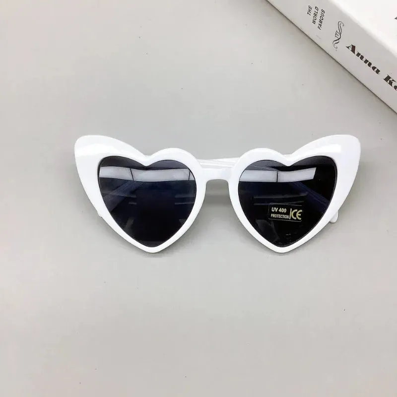 Trendy Frame Small Outdoor High-Quality Summer Shape Stylish Fashion Heart Sunglasses